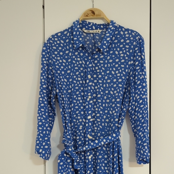 ZARA Blue Marilyn Shirt Dress - Picture 4 of 7